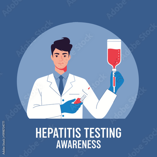 Medical professional preparing a blood sample for hepatitis testing and awareness campaign.