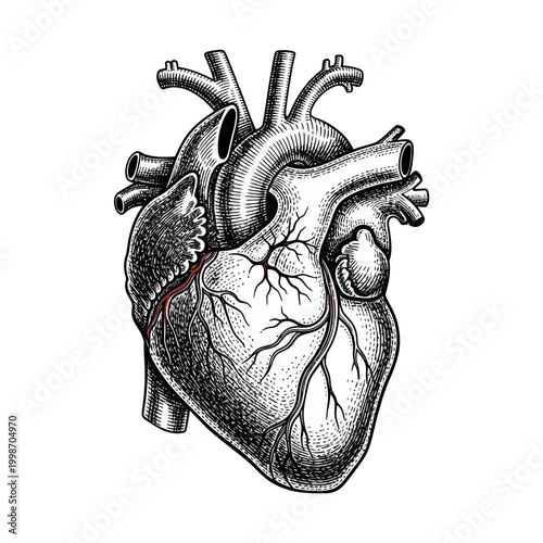Vintage Anatomical Heart Illustration