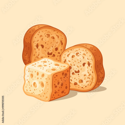 Delicious slices of fresh bread, perfect for breakfast or a snack.