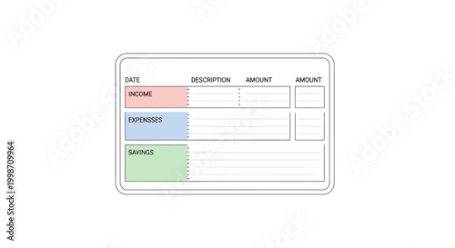 Simple financial planning template for tracking income expenses and savings.