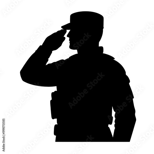 Military Soldier Salute Silhouette Illustration