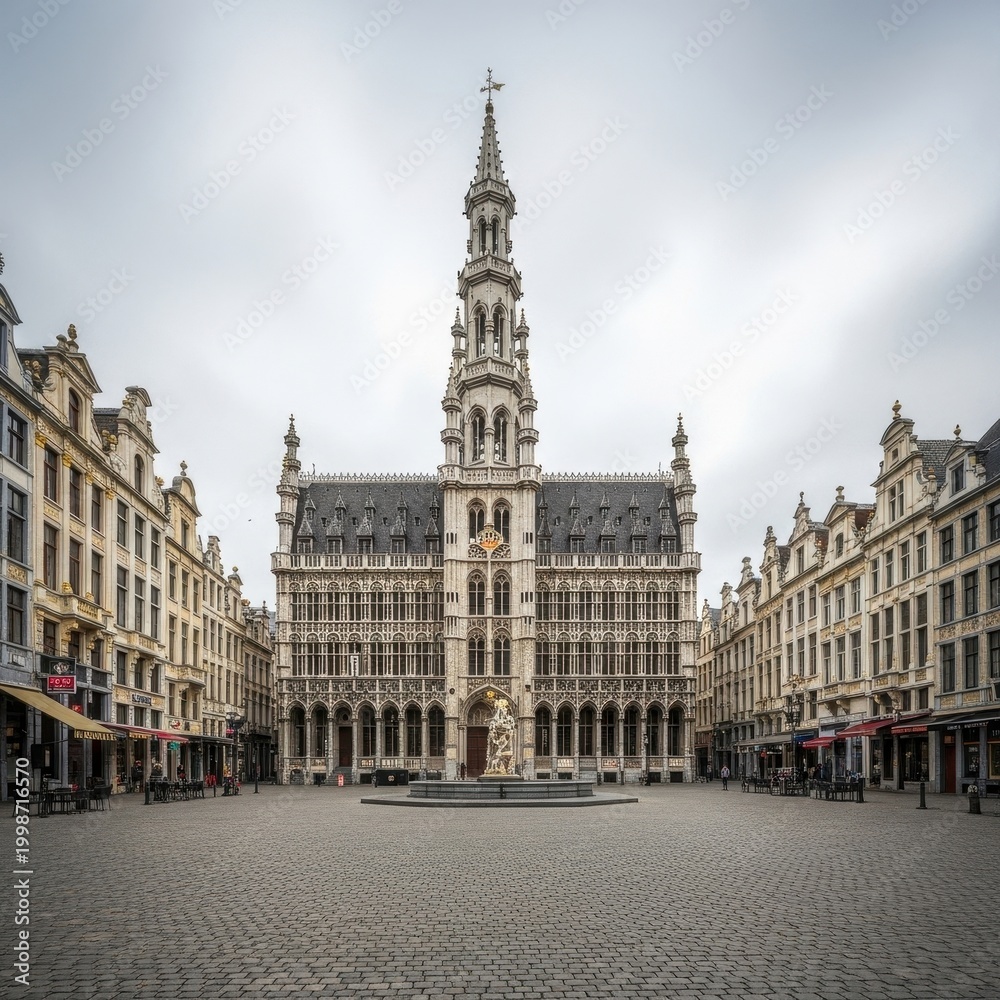 Obraz premium Grand Place Brussels Belgium Historic Architecture Landmark.