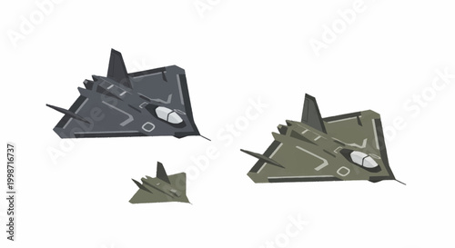 Futuristic Spaceship Designs in Multiple Sizes and Colors.