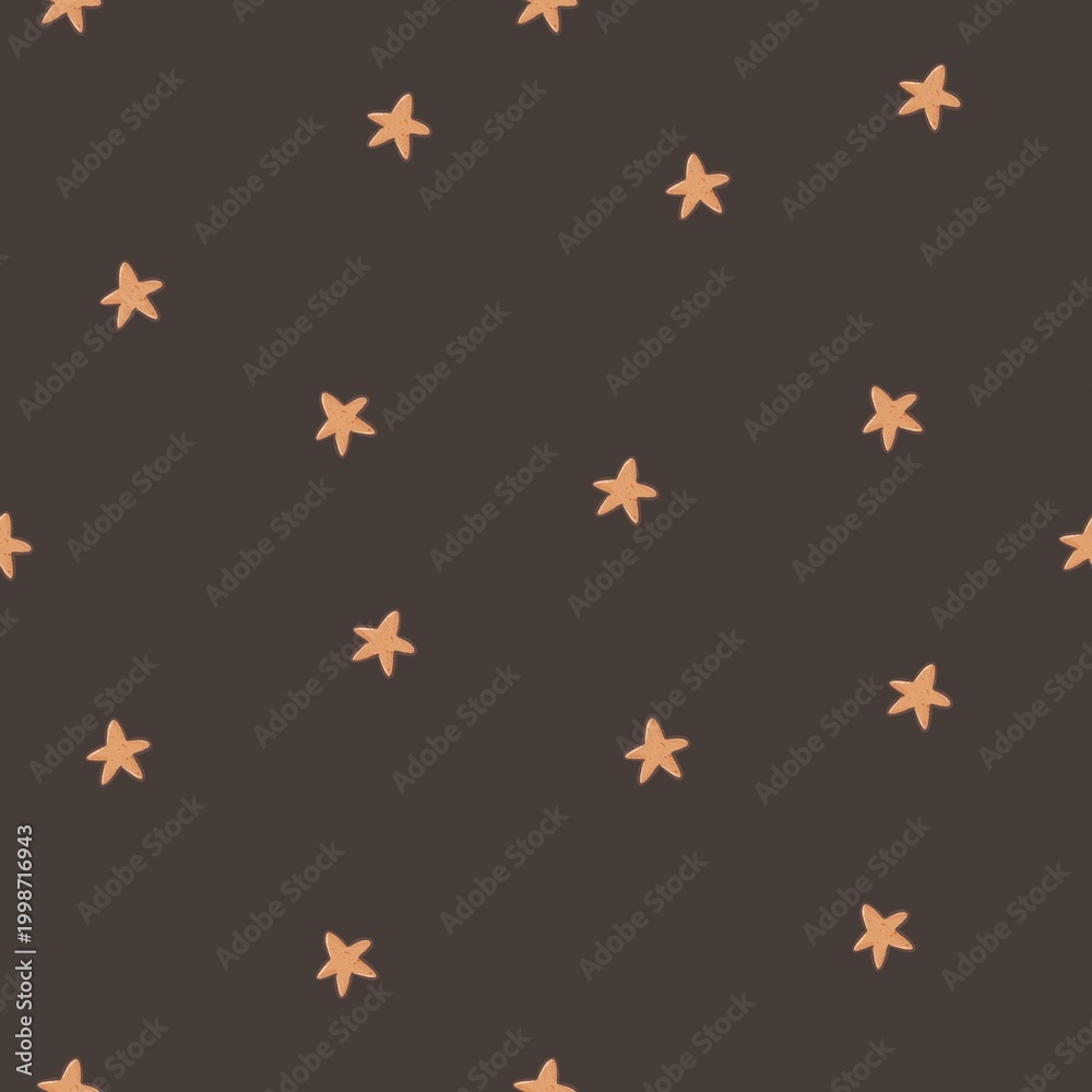 Obraz premium Seamless pattern with cartoon stars. Nursery wall art, baby textiles, printable paper, bedroom. 
