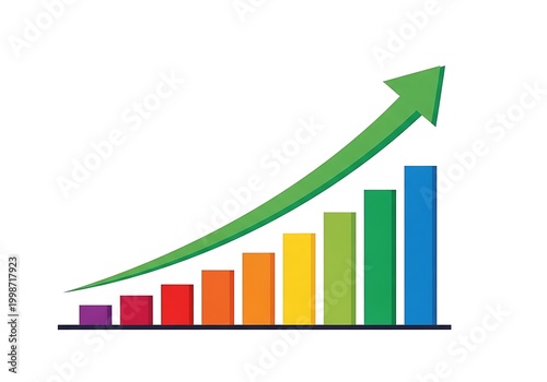 Free Download A colorful bar chart with an upward trend - GFXLoad