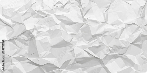 Wrinkled paper texture: Close-up shot of a heavily crumpled paper revealing the detailed texture of creases, folds, and subtle shadows. Evoking a sense of discarded ideas, finished projects.