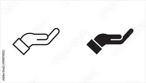 simple hand icon set. transparent