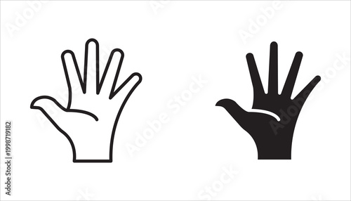 simple hand icon set. transparent
