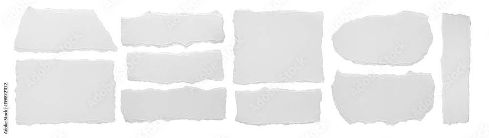 Fototapeta premium ripped element set of torn paper edges isolated on background. torn paper texture, ripped of paper designs and jagged paper edges create a raw, artistic look.
