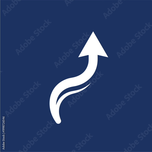 White Arrow Pointing Upward Symbol.