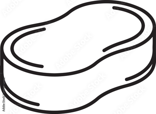 Sponge cleaning icon outline graphic with cleaning bathroom accessory sanitary illustration personal household scrubber absorbent
