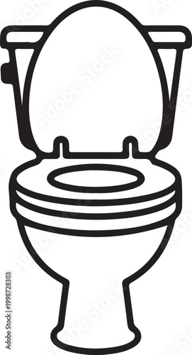 Minimalist line art toilet icon for bathroom design and restroom signage with bathroom restroom lavatory minimalist interior sanitation facility plumbing illustration interface