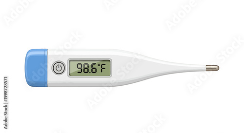 Digital Medical Thermometer Showing Body Temperature Reading