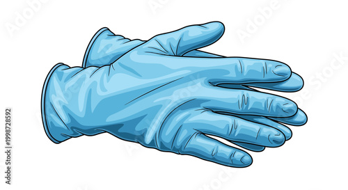 Pair of Blue Medical Latex Gloves for Hygiene and Protection