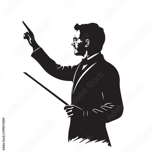 silhouette of a music composer