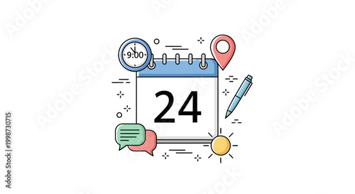 Calendar page with number twenty four.