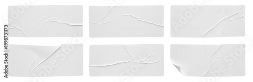 blank white  paper sticker label isolated on white background