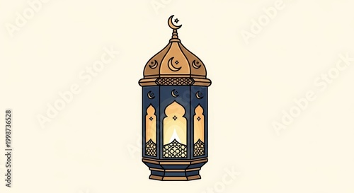 Intricate Lantern Illustration for Ramadan Celebration.