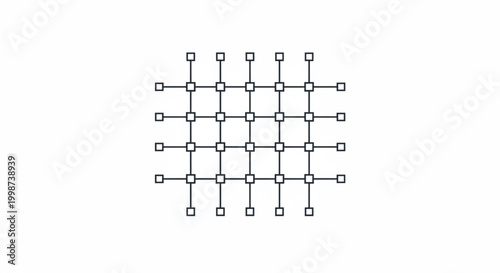 Square grid network of interconnected nodes