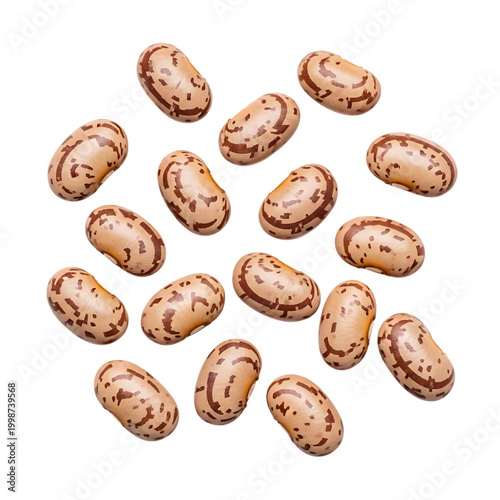 Delicious roasted chickpeas scattered in various directions isolated on transparent background