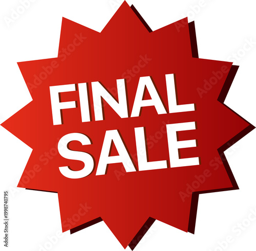 50 Percent Off Red Sale Label isolated on transparent background.
