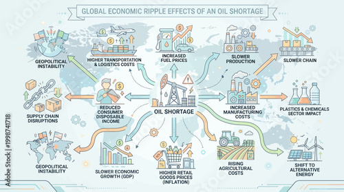 Clean line connecting two points on map representing supply chain