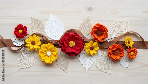 Colorful handmade flower garland