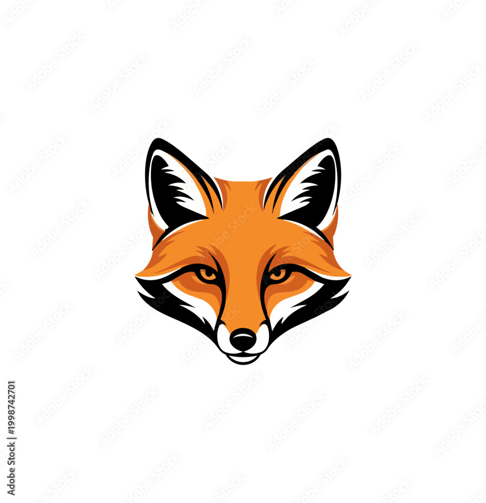 Fototapeta premium Fox head illustration against black background