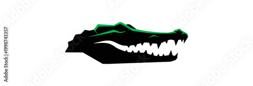 Glow in the dark creature silhouette illustration on black background