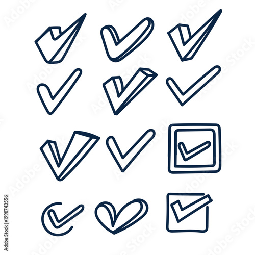 checkmark checklist hand drawn collection