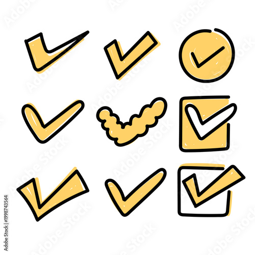 checkmark checklist hand drawn collection