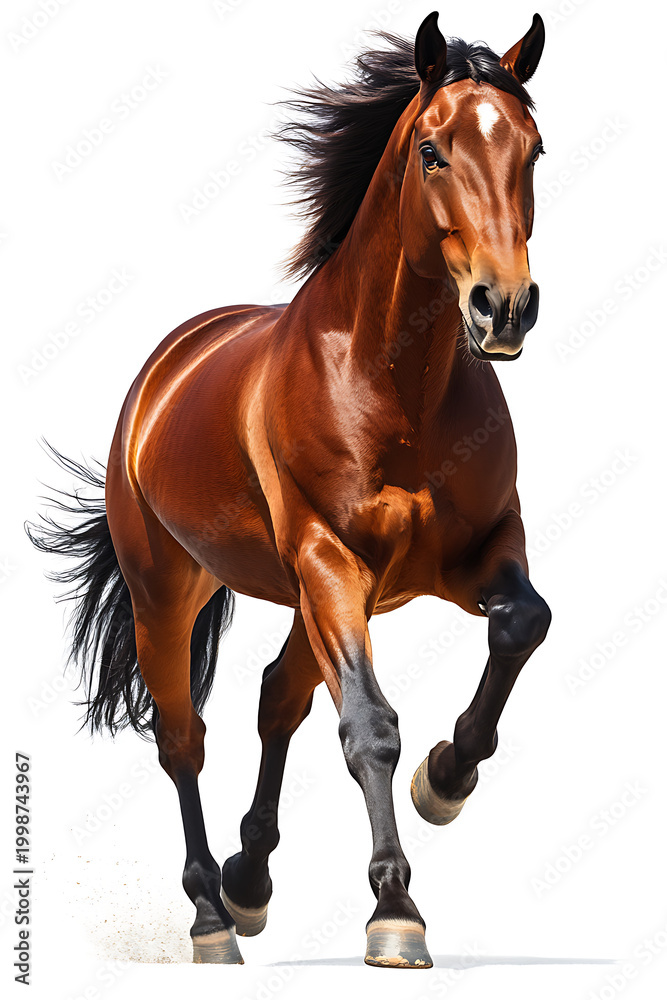 Obraz premium Horse, Animal, Caricature, Art, Image for Printing, with White Background, for Stickers, T-shirt Print, Hat, Mug, Flip-flop, Mousepad