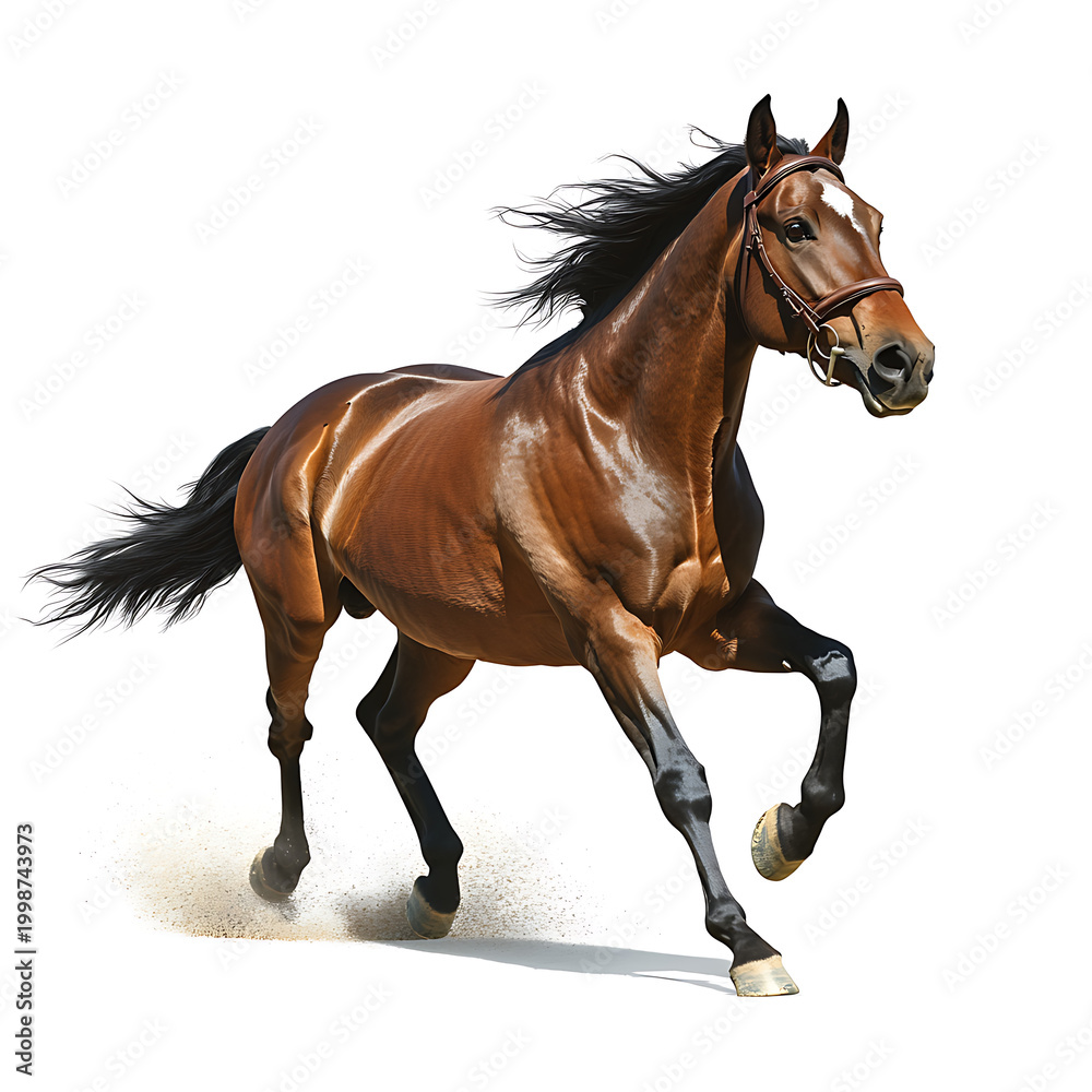 Obraz premium Horse, Animal, Caricature, Art, Image for Printing, with White Background, for Stickers, T-shirt Print, Hat, Mug, Flip-flop, Mousepad