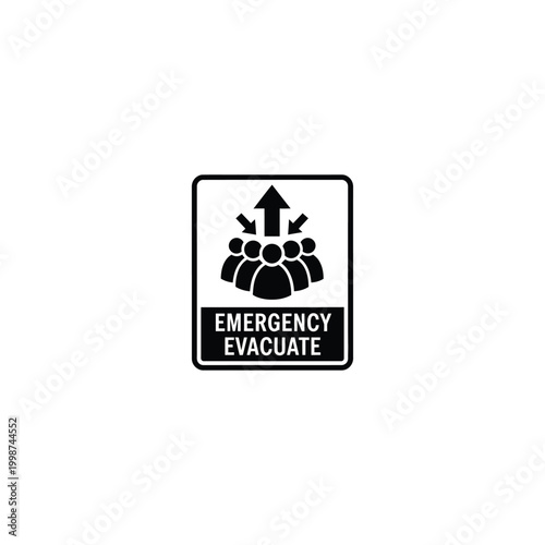 A group of people evacuate upwards in emergency