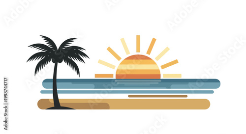 Palm Tree Silhouette at Sunset.