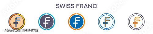 Swiss Franc Symbol Element For Design Graphic - Multi Styles