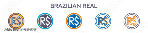 Brazilian Real Symbol Element For Design Graphic - Multi Styles