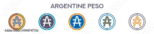 Argentine Peso Symbol Element For Design Graphic - Multi Styles