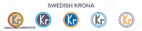 Swedish Krona Symbol Element For Design Graphic - Multi Styles
