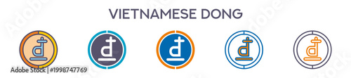 Vietnamese Dong Symbol Element For Design Graphic - Multi Styles