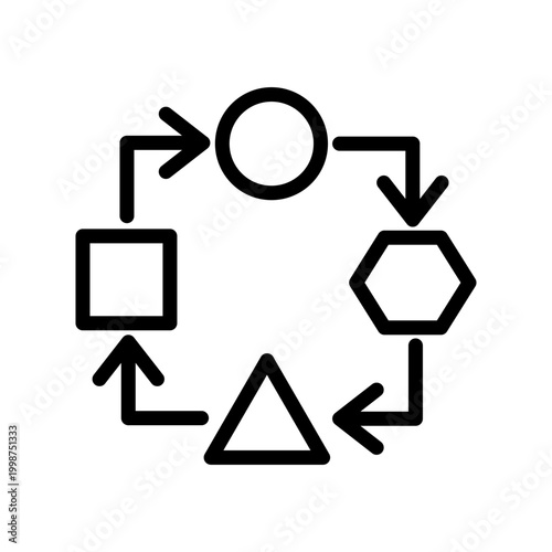 Scalability and Growth Line Icon for Business Expansion, Performance Optimization, Data Scaling, System Efficiency and Cloud Growth Concept Outline Vector Illustration