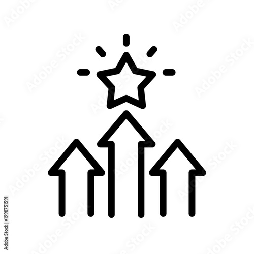 Scalability and Growth Line Icon for Business Expansion, Performance Optimization, Data Scaling, System Efficiency and Cloud Growth Concept Outline Vector Illustration