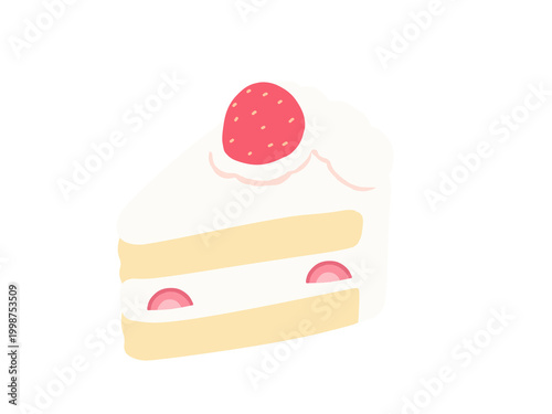 かわいいショートケーキのイラスト