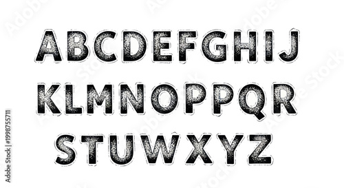 Distressed Alphabet Letters A-Z, Grunge Font, Textured Typography Set