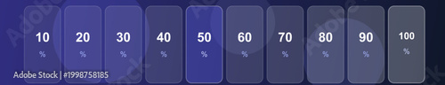 Glassmorphism ui progress bar with percentage numbers modern software interface element technology background