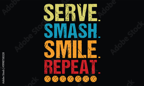 Obraz na plátně Pickleball T Shirt Design retro color