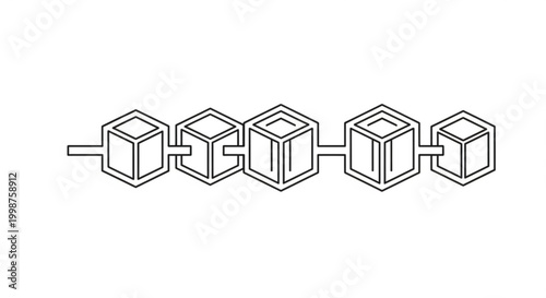 Abstract blockchain technology chain link