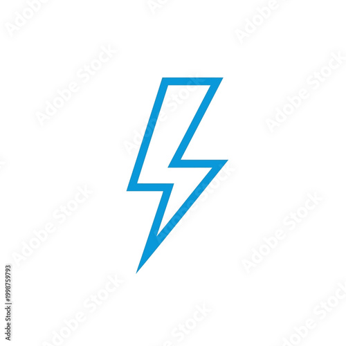 Free Download Simple Blue Lightning Bolt Icon on White Background. - GFXLoad