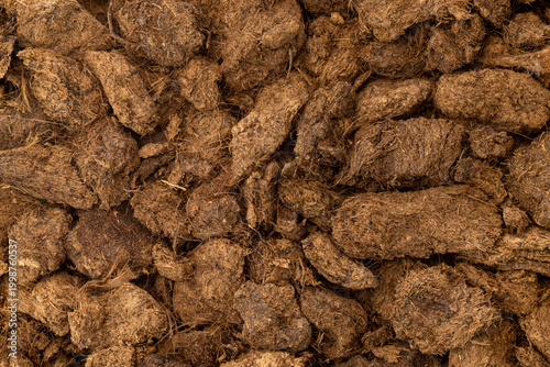 Fényképezés Close-up of a pile of brown peat soil