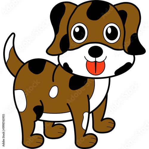 Cute Cartoon Puppy Dog Illustration